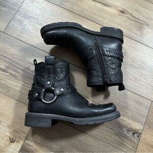 Vintage 2000’s Y2K Harley Davidson Black Leather Harness Biker Boots